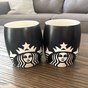2011 Starbucks Matte Black Coffee Mugs
